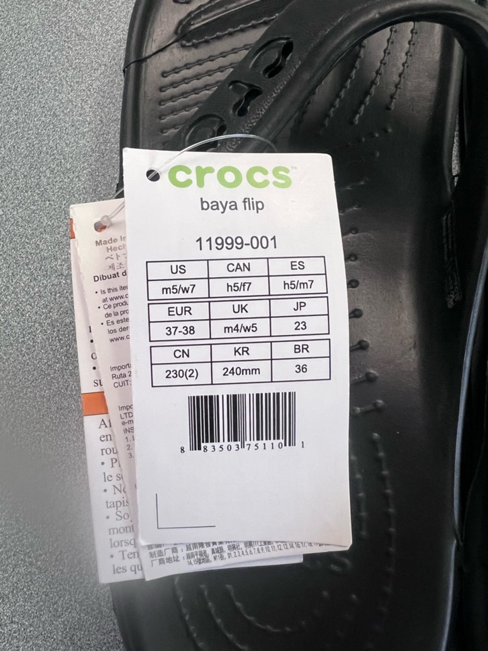 CROCS Baya Flip flop Sandals in Black - Picture 3 of 3